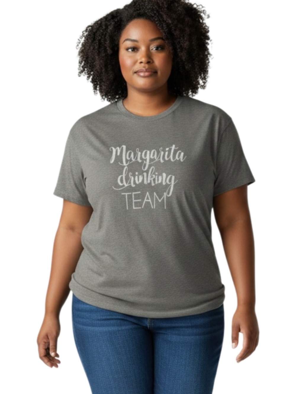 Bella Canvas Gray 'Margarita Drinking Team' Short Sleeve Tee
